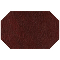 H. Risch, Inc. TABLEMATOCT17X11WINE 17" x 11" Customizable Wine Hardboard / Faux Leather Octagon Placemat