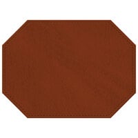 H. Risch, Inc. TABLEMATOCT15X11BUTTERSCOTCH 15" x 11" Customizable Butterscotch Hardboard / Faux Leather Octagon Placemat