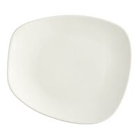 Acopa Nova 10 1/2" x 9 1/4" Cream White Asymmetric Stoneware Plate - 12/Case