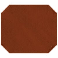 H. Risch, Inc. TABLEMATOCT15X13BUTTERSCOTCH 15" x 13" Customizable Butterscotch Hardboard / Faux Leather Octagon Placemat