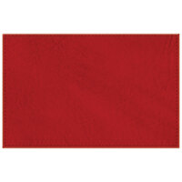 H. Risch, Inc. TABLEMAT17X11RED 17" x 11" Customizable Red Hardboard / Faux Leather Rectangle Placemat