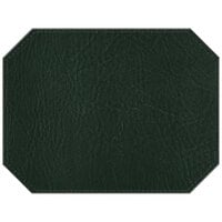 H. Risch, Inc. TABLEMATOCT17X13GREEN 17" x 13" Customizable Green Hardboard / Faux Leather Octagon Placemat