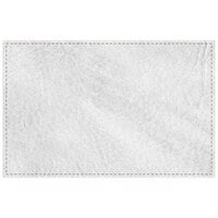 H. Risch, Inc. TABLEMAT17X11WHITE 17" x 11" Customizable White Hardboard / Faux Leather Rectangle Placemat