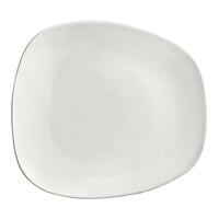 Acopa Nova 7 1/8" x 6 1/2" Cream White Asymmetric Plate - 6/Pack