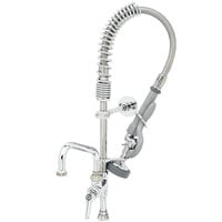 T&S MPZ-KIT-LN06-CR EasyInstall 21 1/2" High Mini Pre-Rinse Faucet Retrofit Kit with 24" Hose, 6" Add-On Faucet, and 6" Wall Bracket