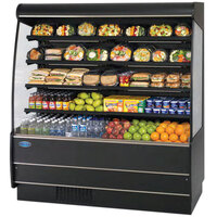 Federal Industries RSSM-660SC Black 71 1/4" High Profile Two Shelf Air Curtain Merchandiser