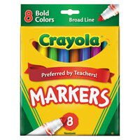Crayola 587732 Assorted 8 Broad Point Non-Washable Markers