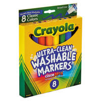 Crayola 587808 Ultra-Clean Assorted 8-Count Broad Point Washable Markers