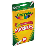 Crayola 587726 Assorted 10 Fine Point Non-Washable Markers