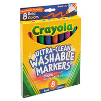 Crayola 587832 Ultra-Clean Assorted 8-Count Bold Color Broad Point Washable Markers
