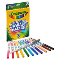 Crayola 587813 Ultra-Clean Assorted 12-Count Fine Point Washable Markers