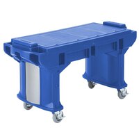 Cambro VBRT5186 Navy Blue 5' Versa Work Table with Standard Casters