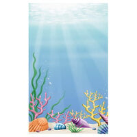 Choice 8 1/2" x 14" Menu Paper - Seafood Themed Coral Design Cover - 100/Pack