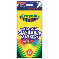 Crayola 587836 Ultra-Clean Assorted 8-Count Bold Color Fine Point Washable Markers