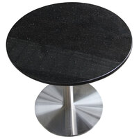 Art Marble Furniture G206 30 inch Round Black Galaxy Granite Tabletop