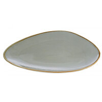 Arcoroc FJ046 Terrastone 11 1/2 inch x 8 inch Sage Porcelain Oval Platter by Arc Cardinal - 12/Case