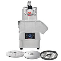 Sammic CA-4V Dice Variable-Speed Full Moon Pusher Continuous Feed Food Processor with 3 Discs - 3 hp