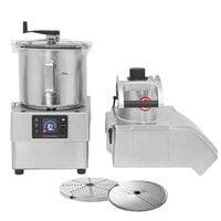 Sammic CK-38V Variable-Speed Combination Food Processor with 8.5 Qt. Stainless Steel Bowl, Continuous Feed & 2 Discs - 3 hp
