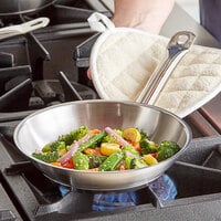 Vigor 8 inch Stainless Steel Fry Pan with Aluminum-Clad Bottom