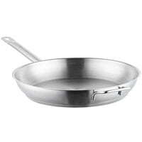 Vigor 12 inch Stainless Steel Fry Pan with Aluminum-Clad Bottom and Helper Handle