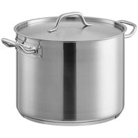 Vigor SS1 Series 24 Qt. Heavy-Duty Stainless Steel Aluminum-Clad Stock Pot with Cover