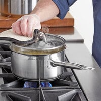 Vigor 3 Qt. Stainless Steel Sauce Pan with Aluminum-Clad Bottom and Cover