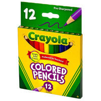 Crayola 684112 12 Assorted Short Barrel 3.3mm Colored Pencils