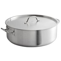 Vigor SS1 Series 25 Qt. Stainless Steel Aluminum-Clad Heavy-Duty Brazier with Cover