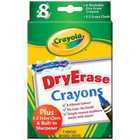 Crayola 985200 8 Assorted Washable Dry Erase Crayon Box with E-Z Erase Cloth