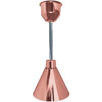 Hanson Heat Lamps 400-RET-BCOP Retractable Cord Ceiling Mount Heat Lamp with Bright Copper Finish - 115/230V