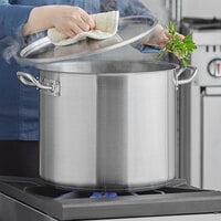 Vigor 32 Qt. Heavy-Duty Stainless Steel Aluminum-Clad Stock Pot with Cover