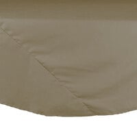 Intedge 83" Round Beige Seamed 65/35 Poly/Cotton Blend Hemmed Cloth Table Cover