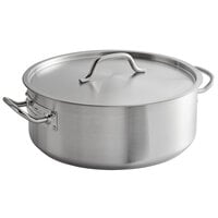 Vigor 15 Qt. Stainless Steel Aluminum-Clad Heavy-Duty Brazier with Cover