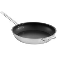 Vigor 14" Stainless Steel Non-Stick Fry Pan with Aluminum-Clad Bottom, Excalibur Coating, and Helper Handle