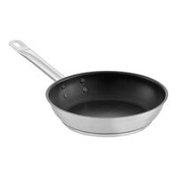 Vigor SS1 Series 9 1/2" Stainless Steel Non-Stick Fry Pan with Aluminum-Clad Bottom and Excalibur Coating