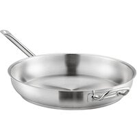 Vigor 16 inch Stainless Steel Fry Pan with Aluminum-Clad Bottom and Helper Handle