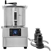 Sammic KE-8V Variable-Speed 8.5 Qt. Stainless Steel Batch Bowl Food Processor with Additional Perforated Blade - 3 hp