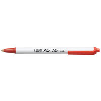 Bic CSM11RD Clic Stic Red Ink Medium Point 1mm Retractable Ballpoint Pen - 12/Pack