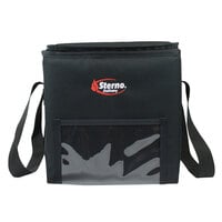 Sterno 70522 Black 3XL Delivery Insulated Food Carrier 22 inch x 13 inch x 14 inch - Holds (8) 9 inch x 9 inch x 3 inch Meal Containers