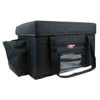 Sterno 70526 Delivery Deluxe Black Medium Insulated Food Carrier, 14 1/2 inch x 12 inch x 16 1/2 inch - Holds (5) 9 inch x 9 inch x 3 inch Meal Containers