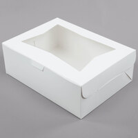 Baker's Mark 19" x 14" x 6 1/2" White Half Sheet Window Cake / Bakery Box - 50/Case
