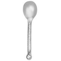 Walco 5829 Nouveaux Hammered 4 1/4 inch 18/10 Stainless Steel Extra Heavy Weight Demitasse Spoon - 12/Case