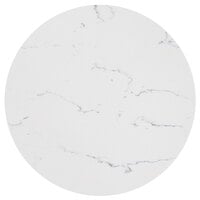 Art Marble Furniture Q401 30 inch Round Carrera White Quartz Tabletop