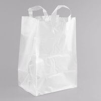 12 inch x 9 inch x 17 inch Polyethylene Soft Loop Handle Bag - 250/Case
