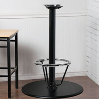 Lancaster Table & Seating 30 inch Round Black 3 inch Bar Height Column Stamped Steel Table Base with 16 inch Foot Ring