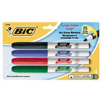 Bic GDEP41ASST Great Erase Grip Assorted Color Fine Point Dry Erase Marker - 4/Set