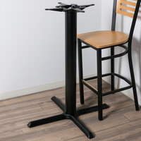 Lancaster Table & Seating 33 inch x 33 inch Black 4 1/2 inch Bar Height Column Stamped Steel Table Base