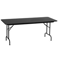 Correll 24 inch x 96 inch Black Granite High Pressure Heavy Duty Folding Table