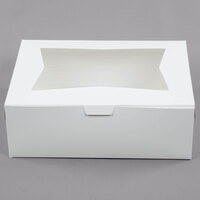 19 inch x 14 inch x 6 1/2 inch White Half Sheet Window Cake / Bakery Box - 10/Pack