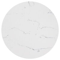 Art Marble Furniture Q401 24 inch Round Carrera White Quartz Tabletop